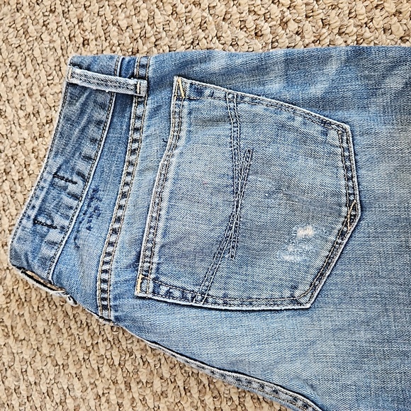 Gap real straight jeans with stitching embellishments, floral, rips holes 26 2 - Picture 7 of 7